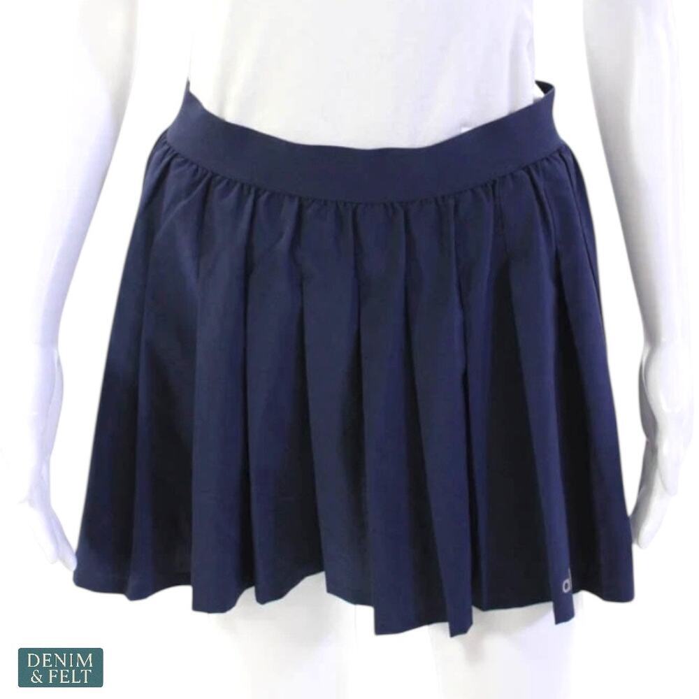Alo Varsity Tennis Skirt True Navy Pleated‎ Athletic w/ Built in Shorts & Pocket - Picture 9 of 16